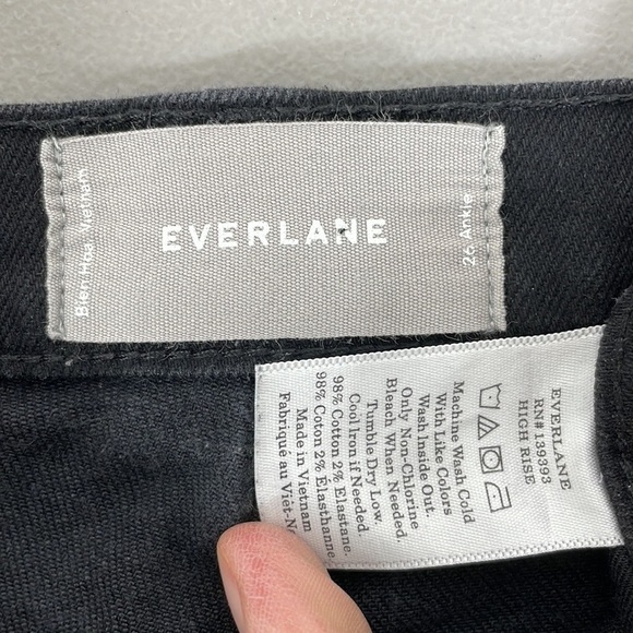 Everlane Jeans High Rise Skinny Ankle Black Denim Size 26 - Picture 7 of 11